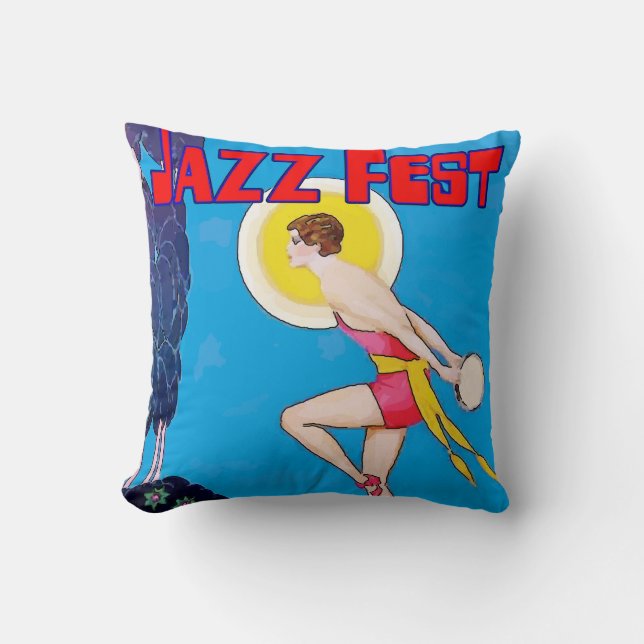Jazz Fest Dance Throw Pillow (Front)