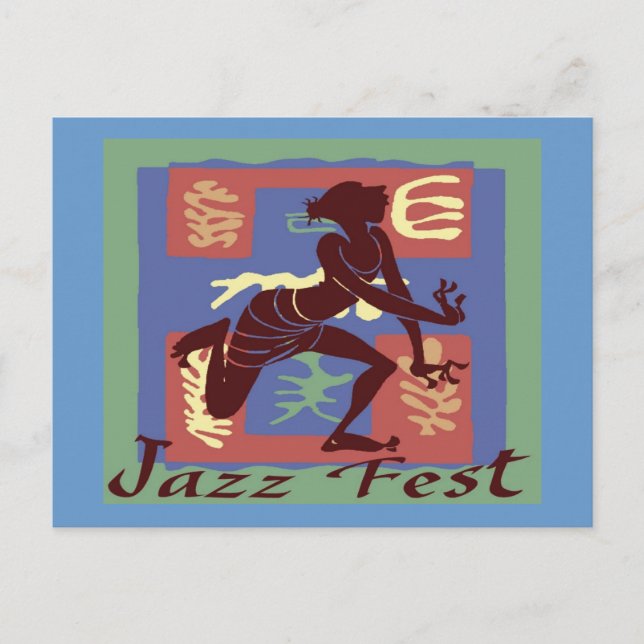 Jazz Fest Dancer  After Matisse Postcard (Front)