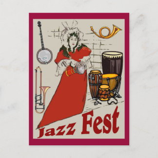 Jazz Fest Drum Lady Postcard