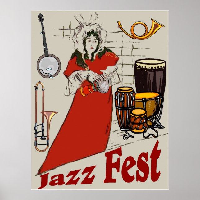 Jazz Fest Drum Lady Poster (Front)
