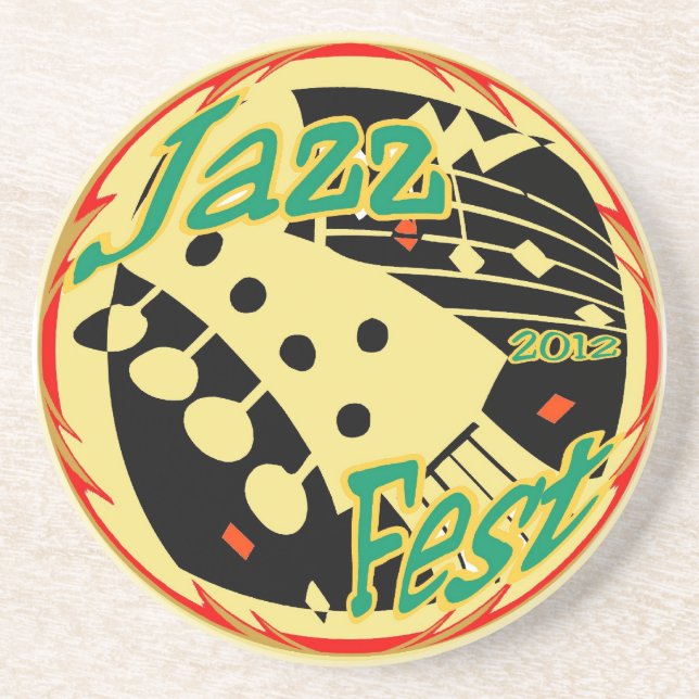 Jazz fest Guitar 12 Drink Coaster (Front)