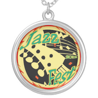 Jazz fest Guitar 12 Silver Plated Necklace