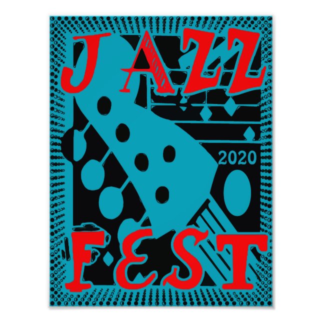 Jazz Fest Guitar 2020, edit text Photo Print (Front)