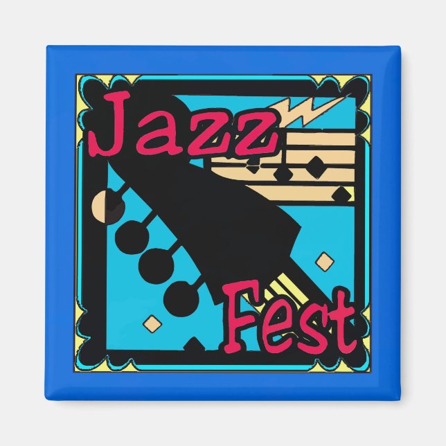 Jazz Fest Guitar in Blue Magnet (Front)