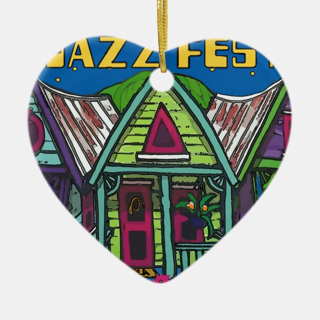 Jazz fest House Ceramic Ornament (Front)
