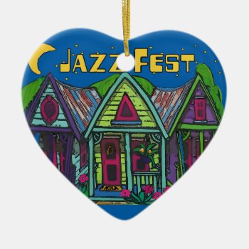 Jazz Fest House Ceramic Ornament by figstreetstudio at Zazzle