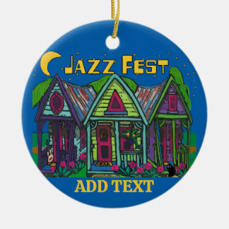 Jazz Fest Houses Ceramic Ornament