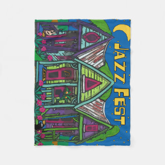 Jazz fest Houses Fleece Blanket