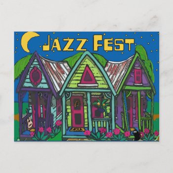 Jazz Fest Houses Postcard by figstreetstudio at Zazzle