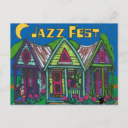 Jazz Fest Houses Postcard
