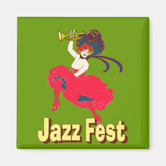 Jazz Fest Lady With Horn Magnet