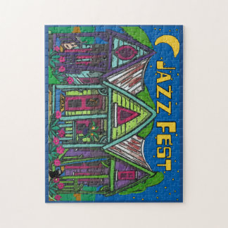Jazz fest Moon Art Decco Jigsaw Puzzle