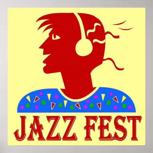 Jazz fest Music Head Poster