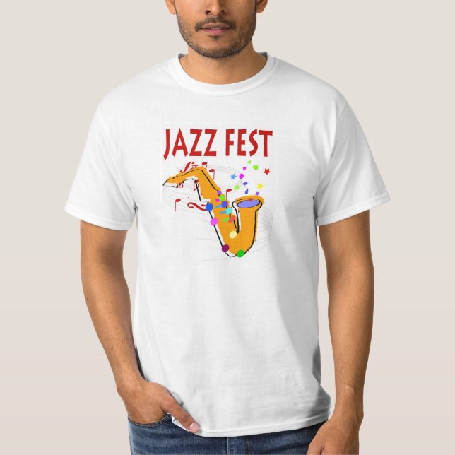 Jazz Fest Sax, add name T-Shirt (Front)