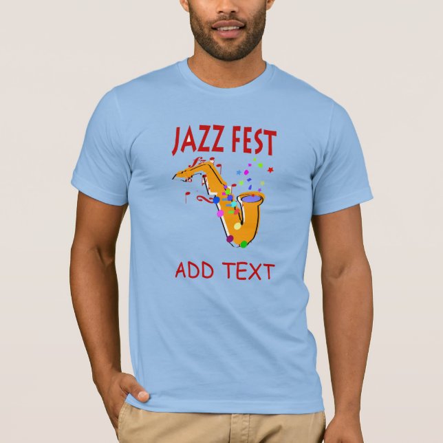 Jazz Fest Sax, add name T-Shirt (Front)