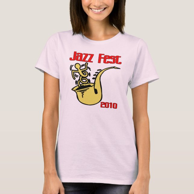 Jazz Fest Sax Poster T-Shirt (Front)