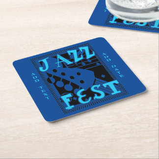 Jazz Fest Skelton Square Paper Coaster