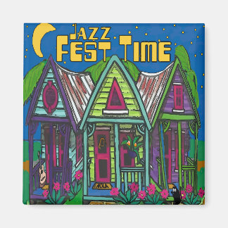 Jazz Fest Time Houses Magnet