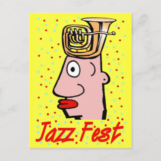 Jazz Fest Tuba Head Postcard