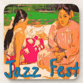 Jazz fest Women on Blanket Beverage Coaster