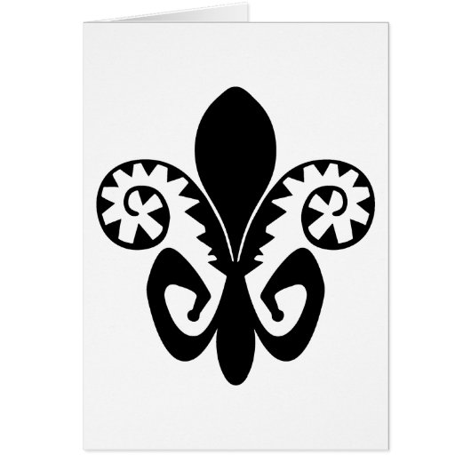 Jazz Fleur de lis (black) Cards (Front)