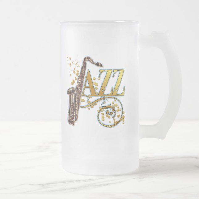 JAZZ FROSTED GLASS BEER MUG (Right)