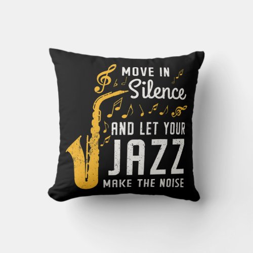 Jazz Gifts For Women Youth And Men Saxophone Throw Pillow