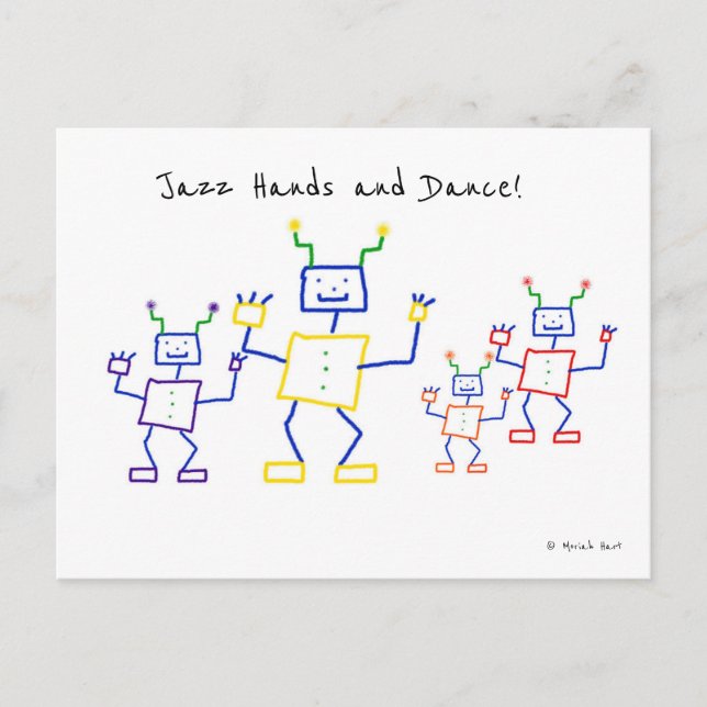 Jazz Hands and Dance Robots Postcard (Front)