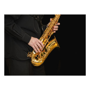 Jazz Hands: Saxophonist Playing – Saxophone Photo Print