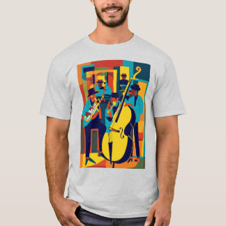 Jazz Harmony Canvas: Abstract Art T-Shirt