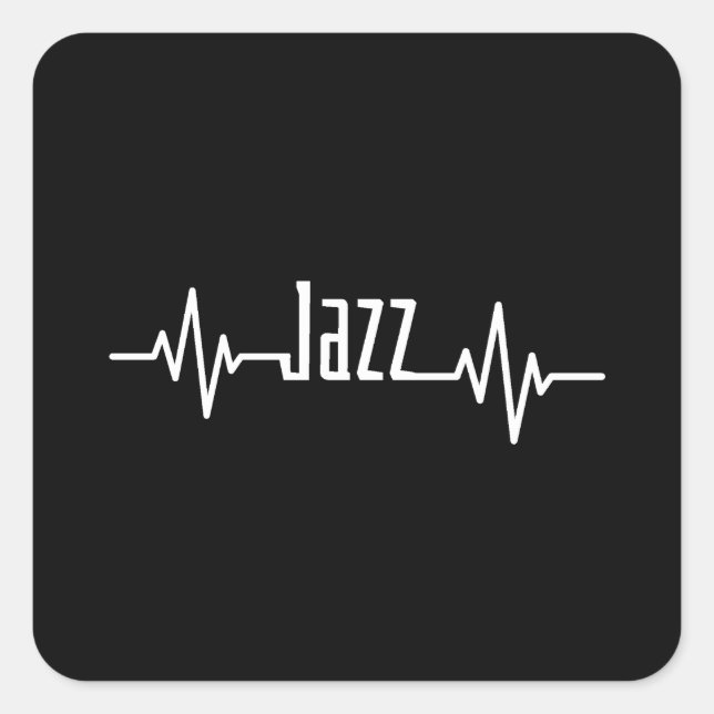 Jazz Heartbeat Music Square Sticker (Front)