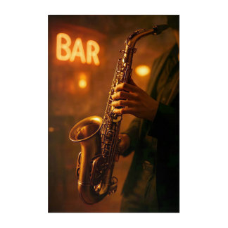 Jazz in Bar Lights Acrylic Print