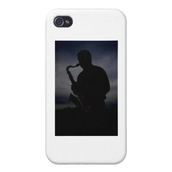 JAZZ IT UP sax player silhouette to add some TUDE iPhone 4/4S Cover