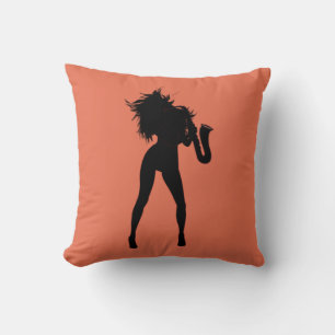 Jazz Lady Throw Pillow Choose Color
