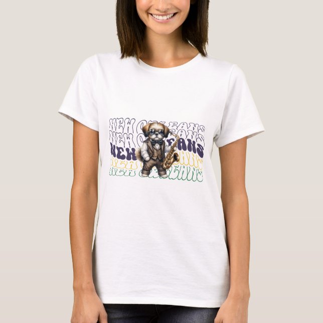 Jazz Lhasa Apso New Orleans T-Shirt (Front)