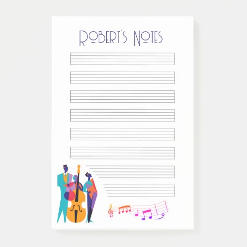 Jazz Lick_Inspired Note Pad with Musicians Post_it Notes