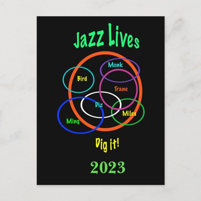 Jazz Lives with 2023 Calendar on Back Postcard (Front)