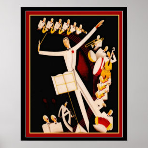 "Jazz Maestro" Art Deco Print 16 x 20