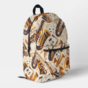 Jazz Melody - Saxophone Musical Pattern Printed Backpack