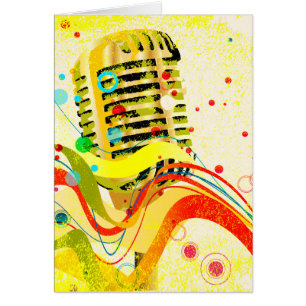 Jazz Microphone Poster Cards