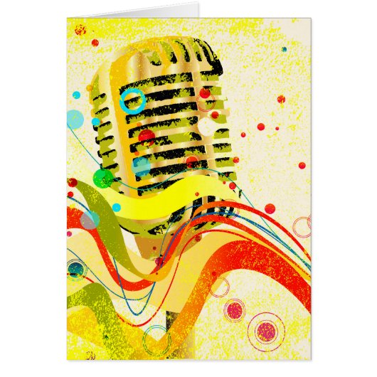 Jazz Microphone Poster Cards (Front)