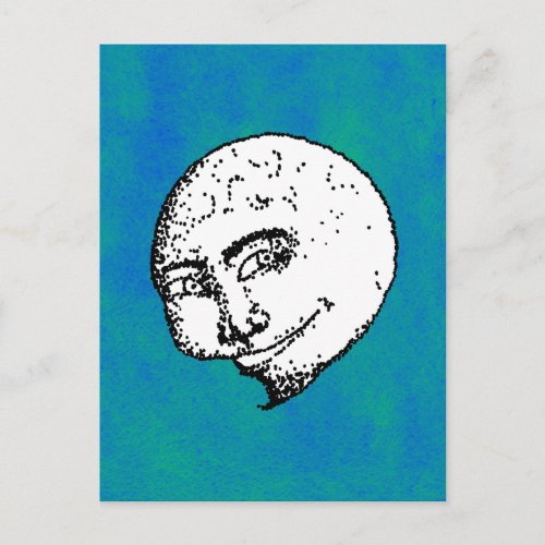 Jazz Moon on Blue_Green Postcard