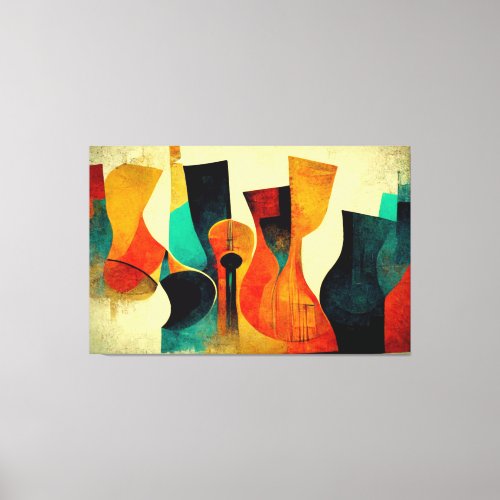 Jazz Music Abstract New Orleans Modern Jazz Canvas Print