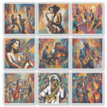 Jazz Music Art Sticker Collection