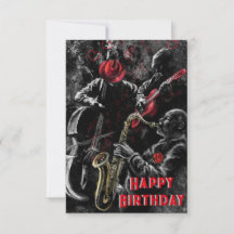 Artery8 Geburtstagskarte Mit Saxophon-Spieler – Abstraktes Jazz-Design, 17,5 X 12,5 Cm, Blanko Innen