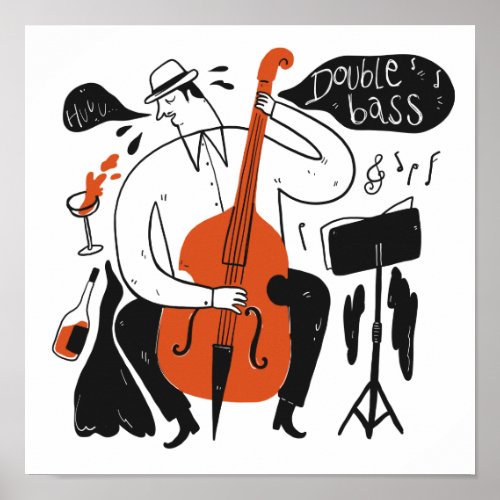 Jazz Music Bass Musician Poster