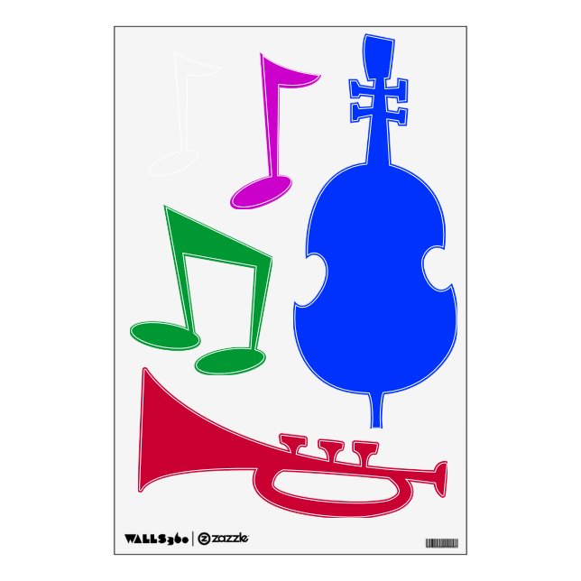 Jazz Music Colorful Wall Decal (Front)