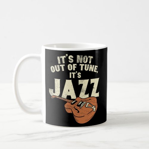 jazz music electric jazz guitar and brass music  coffee mug