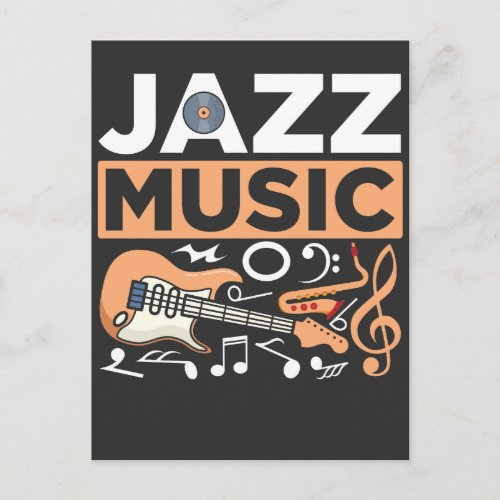 Jazz Music Guitarist Saxophonist Blues Musician Postcard