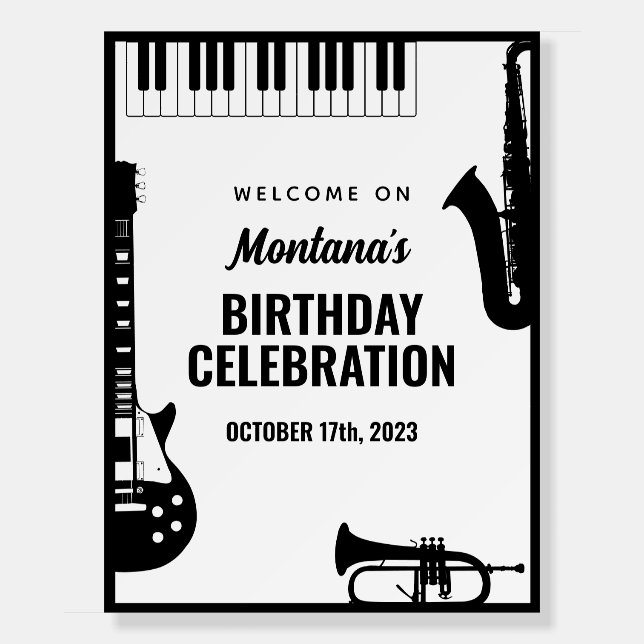 Jazz music instruments foam board (Front)